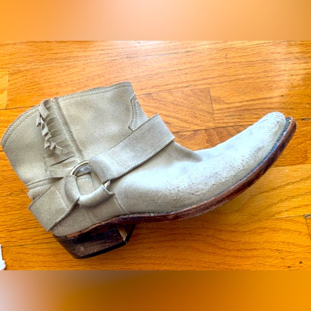 Golden Goose "Rennie" style 
Cream Suede Cowboy Fringe Booties, Size 6 or 6.5